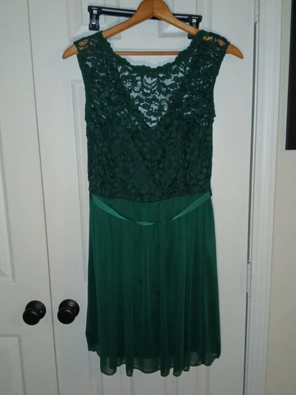 David's wedding dress, model 14, a green jade lace dress